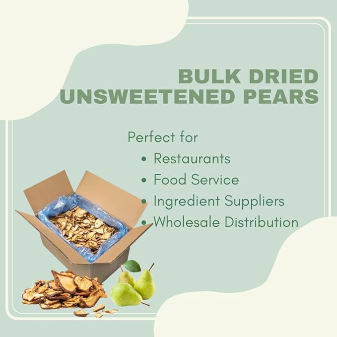 Sunrise Fresh Dried Fruit – Dried California Pears - All-Natural Dehydrated Unsweetened No Added Sugar Bulk Box with Resealable Bag 5 lb. (Pear)