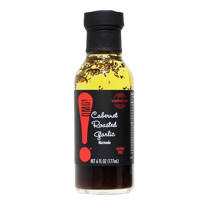 OMG!: Delicious Dipping Oil | As found in Pike Place Market | Perfect for breads veggies salads and marinades. (Cabernet Roasted Garlic Marinade 177ml/6oz)