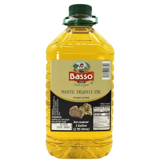 BASSO 1904 - White Truffle Oil Bulk 1 Gallon (3.785 liters) Product of Italy Non-GMO