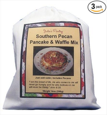 Julias Pantry JP301 Southern Pecan Pancake &amp Waffle Mix Cloth Bag 12oz Pack of 3