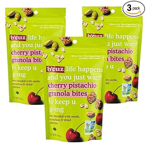 Bcuz Granola Bites 3 oz (Cherry-Pistachio 3 Ounces (Pack of 3))