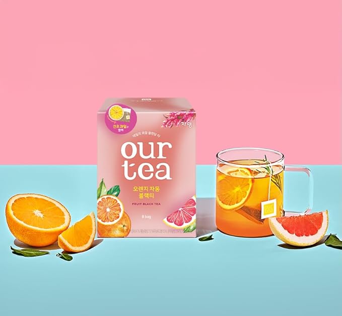 ROASTIQUE Orange Grapefruit Black Tea with Real Dried Fruit – Premium Orgainc Tea Sweet Fruit Blend Hot or Iced Tea Eco-friendly PLA bags 8 Tea Bags