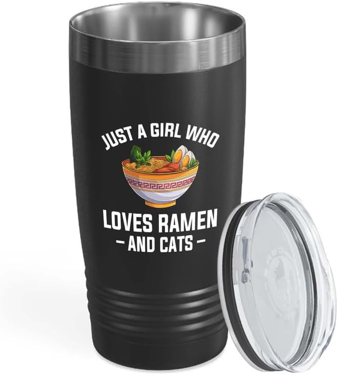 Ramen Lover Black Edition Tumbler 20oz - Just a girl who loves - Food Lovers chicken pumpkin vegan pantry spicy noodles