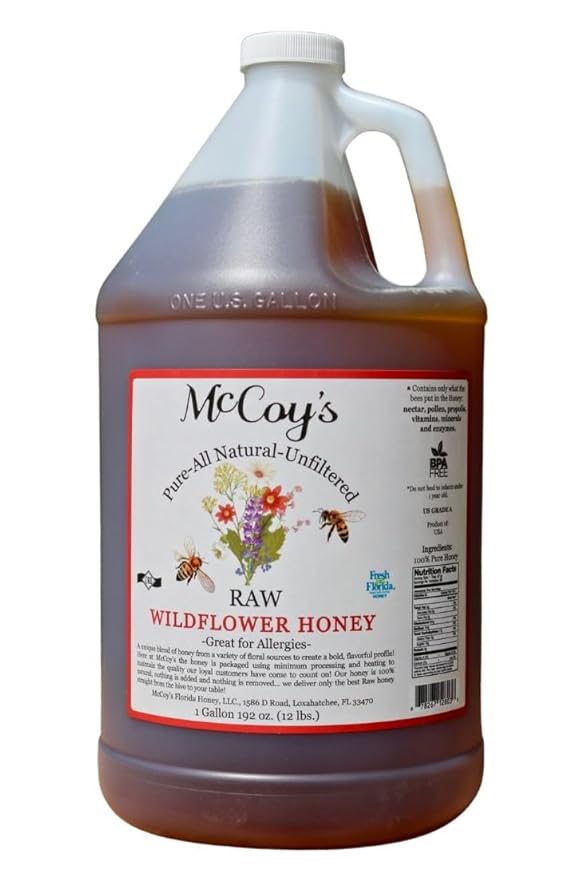 McCoy's Honey - 100% Pure All-Natural Raw Honey - Wildflower Honey 1gallon