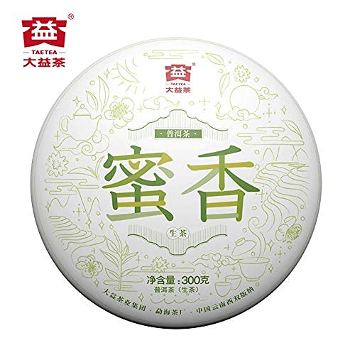 TAETEA 'Nectar' Raw PU'ER Tea Cake Aged Fermented Black Tea Chinese Sheng Puerh Tea for Daily Drink and Gift (300g/10.58oz)