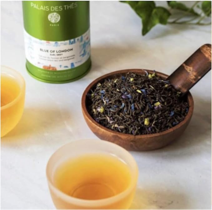 Palais des Thés - Blue of London - Earl Grey Black Tea Bergamot &amp Cornflower - Premium Loose Leaf Serves 20-25 Cups - 3.5oz Tin