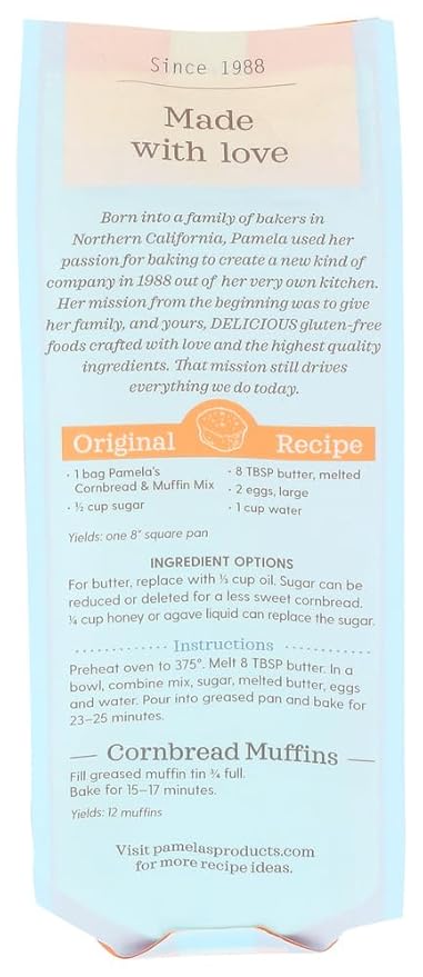 Pamela's Corn Bread &amp Muffin Mix 12x 12 Oz
