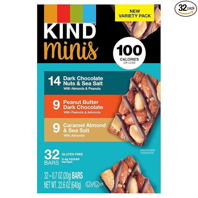KIND Snacks Mini Nut Bars Variety Pack 32 Count
