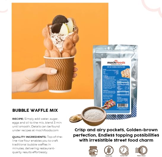 Original Bubble Waffle &amp Taiyaki Mix -4.5lbs - Vanilla Flavored - Authentic Bubble Waffle &amp Taiyaki Mix | Light and Fluffy | Easy DIY for Perfect Waffles Every Time | Customize Sweetness to Yo
