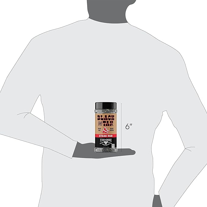 Fire &amp Smoke Society Black &amp Tan Steak Seasoning | BBQ Rubs Steak Rub for Smoking and Grilling Meat | Steaks Brisket Burgers Dry BBQ Rubs and Spices | XL 13.6 oz (2-Pack)