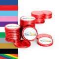 80ct Logo Candy Chocolate Coins with Company Logo Business Promotional Items (80 Pack) Personalized Tradeshow &amp Marketing Giveaways - Red