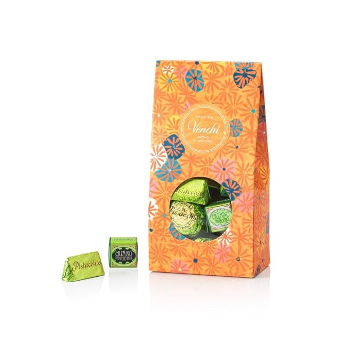 Venchi - Murrine Gift Box with Assorted Pistachio and White Chocolates 10.69 oz Gluten-Free No Artificial Colors or Preservatives Gift Idea