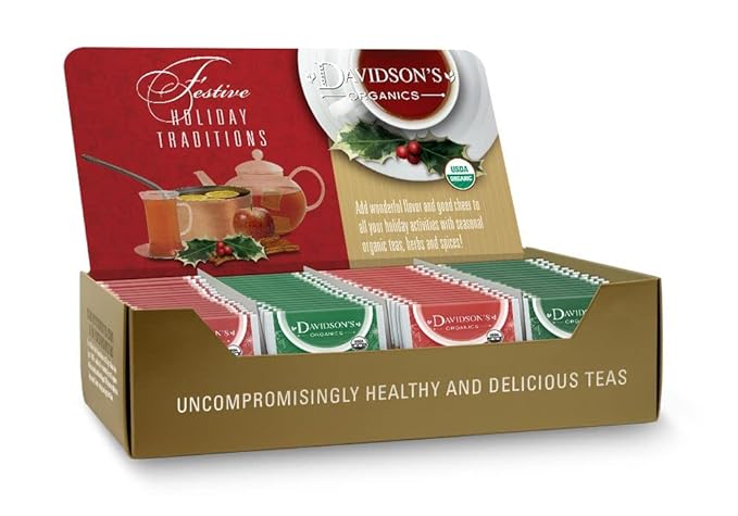 Davidson's Organics Assorted Holiday Teas &amp Mulling Spices 100-count Individually Wrapped Tea Bags