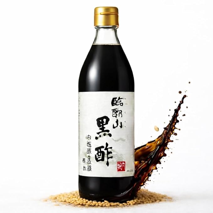 Japanese Black Vinegar – UCHIBORI Rinkosan Kurozu Authentic Double Brown Rice Naturally Fermented Vinegar with Rich Umami Flavor – Premium Cooking Marinade &amp Drinking Vinegar – 30.43 fl oz | 内堀醸