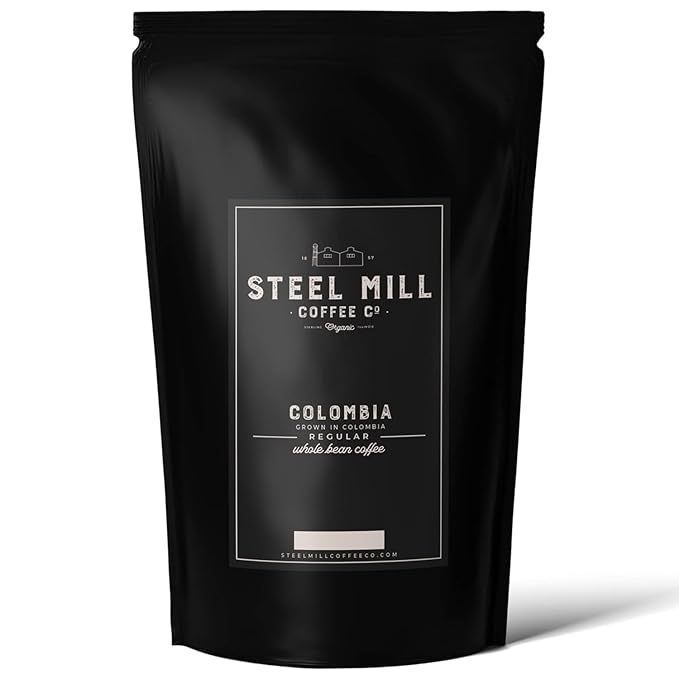 Steel Mill Coffee Co. Colombia Supremo Whole Bean Coffee – 2lb Bag Single-Origin Medium Roast 100% Arabica Gourmet Colombian Coffee