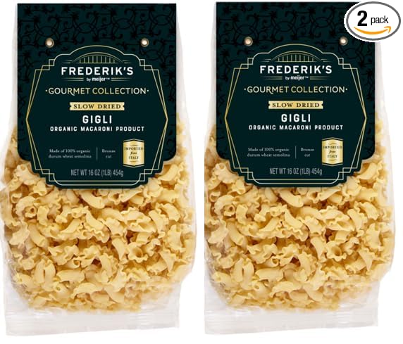Organic Macaroni Product slow adried Small Gigli Pasta (2 Bags 16 oz. each)