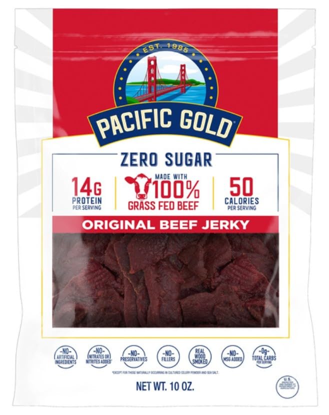 Pacific Gold Zero Sugar Original Beef Jerky 10 ounces.