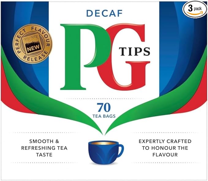 PG Tips Tea Bags Decaf 70-Count Tea Bags Pack of 3