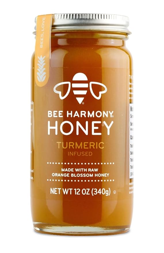 Bee Harmony Turmeric Infused Honey 12 OZ Pack of 2