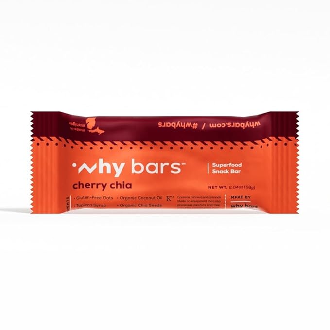 Superfood Protein Bars 2.04 Ounce Bars - Protein Bar Superfood Gluten Free Non GMO Organic Vegan Simple Ingredients (Cherry Chia)