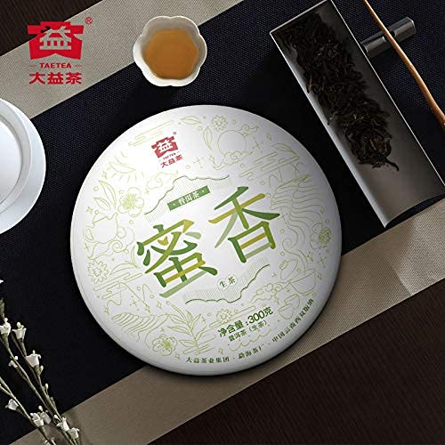 TAETEA 'Nectar' Raw PU'ER Tea Cake Aged Fermented Black Tea Chinese Sheng Puerh Tea for Daily Drink and Gift (300g/10.58oz)