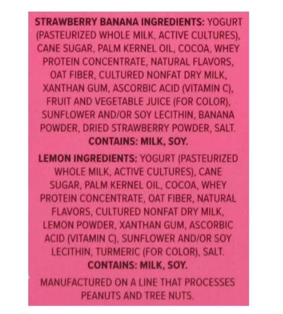 Greek Lemon &amp Strawberry Banana Yogurt Bars Mini Bars Pack 24 pk./0.78 oz.