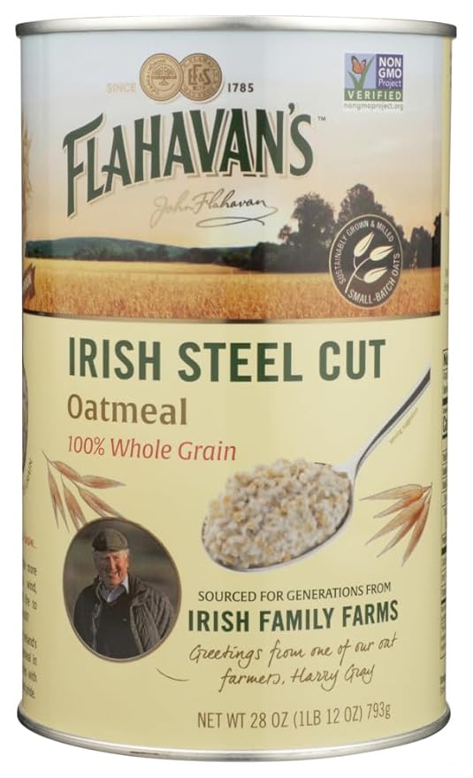 Flahavan's Irish Steel Cut Oatmeal Tin 28-ounces (Pack of 6)