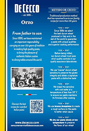 De Cecco Semolina Pasta Orzo No.74 1 Lb (Pack Of 20)