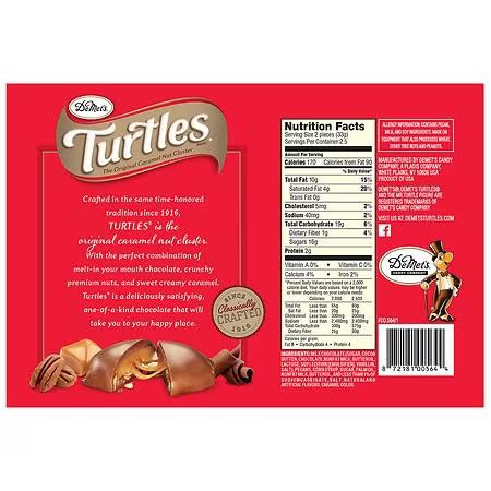 Demet's Turtles Original Caramel Nut Clusters Pecans Chocolate Caramel Pack of 6 Boxes
