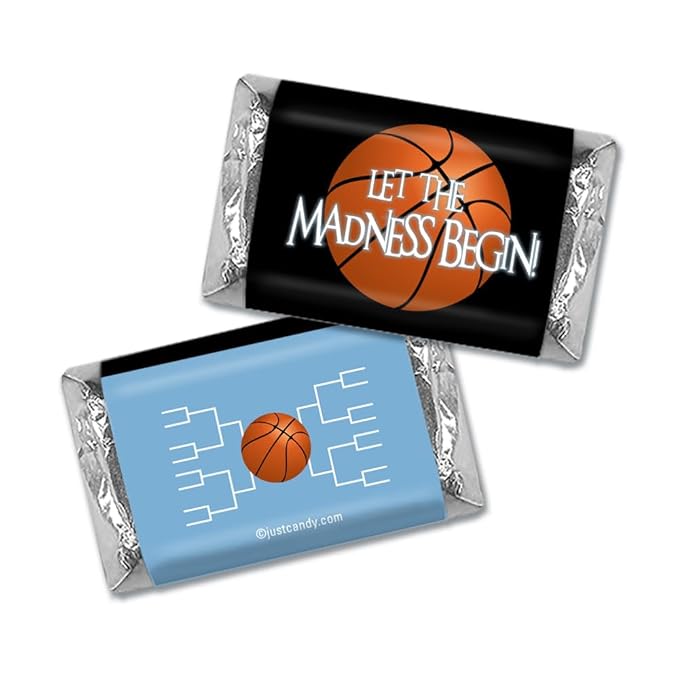 124 Pcs Light Blue Basketball Party Candy Favors Chocolate Mix Let the Madness Begin (1.52 lbs Approx. 124 Pcs)