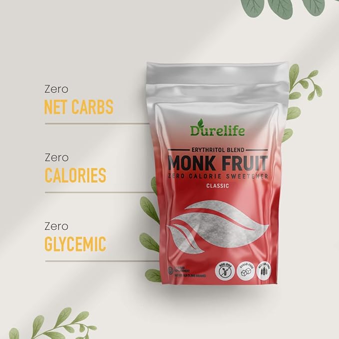 Durelife Monk Fruit Sweetener Classic - Sugar Substitute Keto Diet Friendly 1:1 Zero Calorie White Sugar Substitute Classic White - 10 lb Bulk