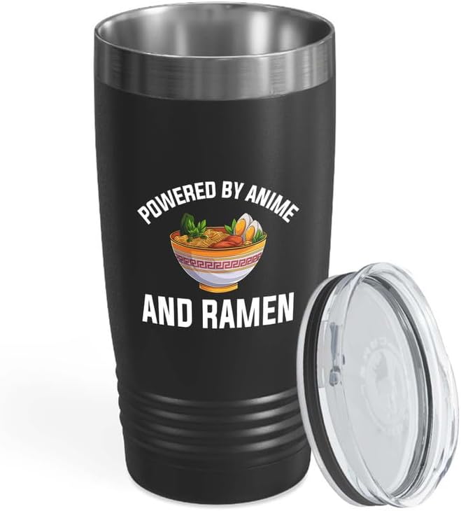 Ramen Lover Black Edition Tumbler 20oz - Powered by anime - Food Lovers chicken pumpkin vegan pantry spicy noodles