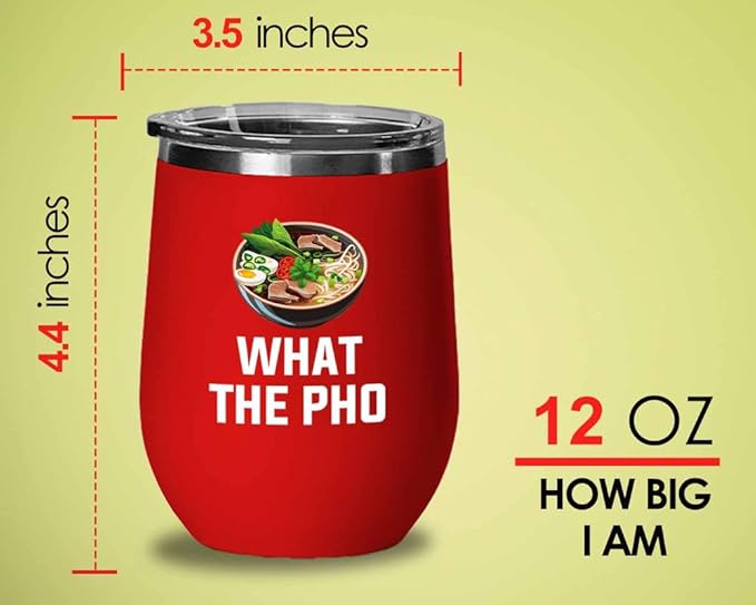 Ramen Lover Red Edition Wine Tumbler 12oz - What the pho - Food Lovers chicken pumpkin vegan pantry spicy noodles