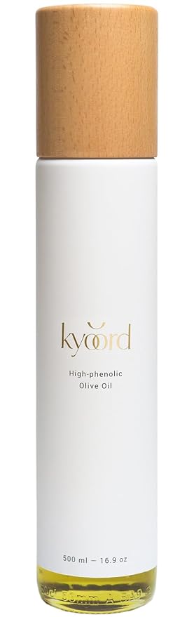 kyoord High-Phenolic Extra Virgin Olive Oil - Unfiltered Cold-Pressed Early Harvest - Peppery Robust Green Notes - Packed with Polyphenols Oleocanthal Antioxidants 500ml