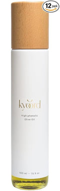 kyoord High-Phenolic Extra Virgin Olive Oil - Unfiltered Cold-Pressed Early Harvest - Peppery Robust Green Notes - Packed with Polyphenols (903 mg/kg) Oleocanthal Antioxidants 500ml 12 Pack