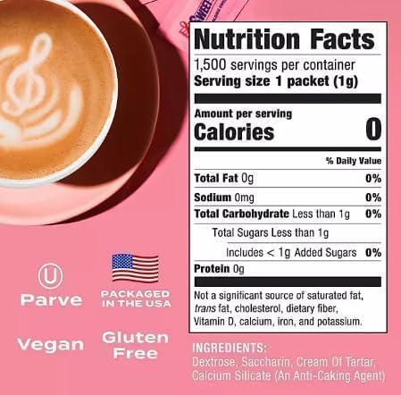 Swweet Zeero-Calorie Sweetener 1500 Packets Sweet and Low Sugar Substitute for Coffee Bulk Pack N Sweet Low Sugar Alternative Sweetener Travel Size Packets +shipping box