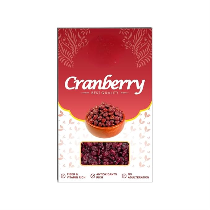 Generic Dehydrated Cranberries Gluten Free Antioxidants Vitamin &amp Dietary Fiber Rich Pack of Unsulfured Ready to Eat Dry Cranberries - 200g
