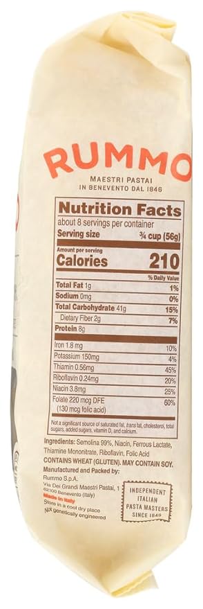 Rummo Rigatoni Pasta N.50 - Rigatoni Noodles Italian Tube Bronze Cut Durum Wheat - 16 Ounce (Pack of 12)
