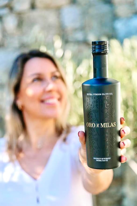 Oro di Milas Extra Virgin Olive Oil | Made From Memecik Olives | PDO Certified | Multi Award Winning Olive Oil | Product of Turkey | 500mL (16.9 fl oz)