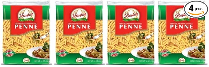 Penne Pasta ByBesler Durum Wheat Semolina 16 Oz Pack of 4