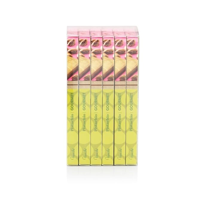 Venchi - Gourmet Pistachio Chocolate Bar Kit 20.1 oz (6 x 3.35 oz) White Chocolate Bars with Whole Pistachios Gluten-Free No Artificial Colors or Preservatives