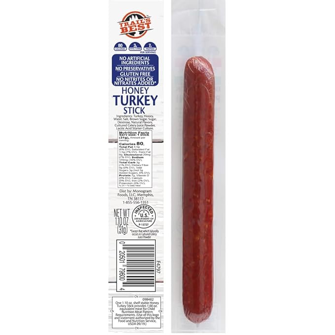 Trail's Best 1.1oz Honey Turkey Sticks - 16-ct Tub