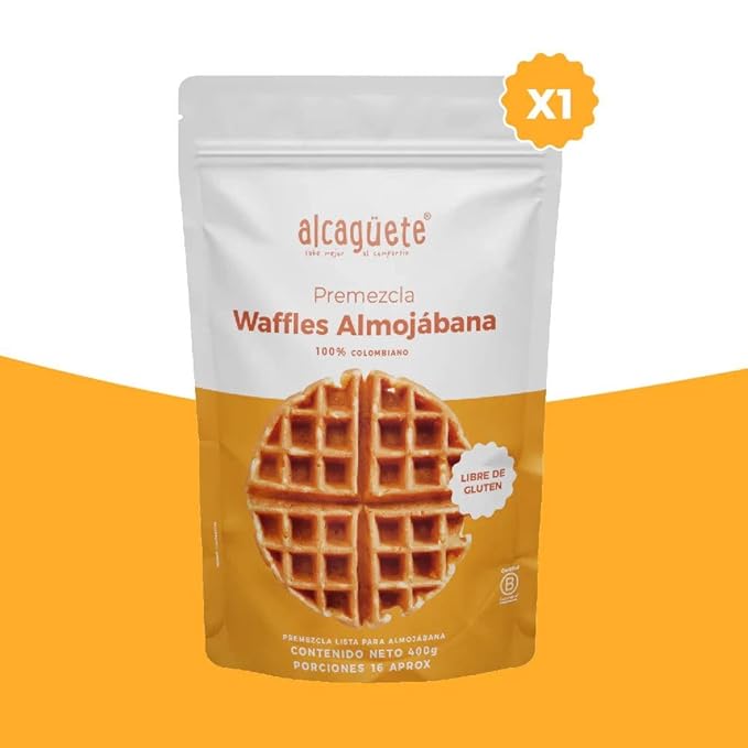 Alcaguete waffles Almojabana (2 pack) Cheese bread waffle Gluten Free &amp no added sugar Works with Waffle Maker - Fast and Fresh Breakfast Foods