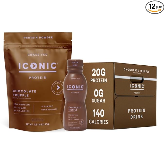 ICONIC Chocolate Truffle Bundle Sugar Free Protein Powder and Low Carb Protein Shakes
