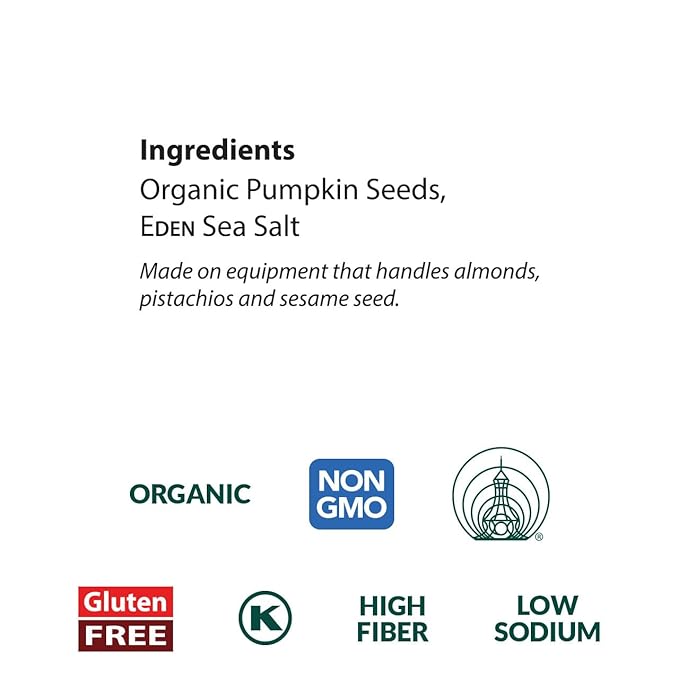 Eden Organic Pumpkin Seeds Pocket Snacks Dry Roasted Lightly Salted Hulled Pepitas 1 oz (24-Pack Case)