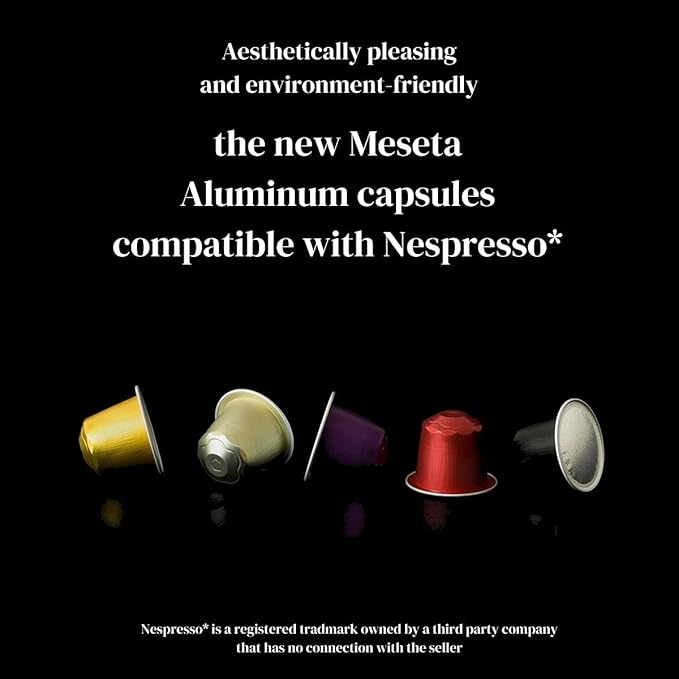 Meseta Armonico 40 Nespresso Compatible Aluminium Coffee Capsule Pack -For Use in Nespresso Essenza Pixie Citiz Inissia Lattissima Maestria other Nespresso Originaline Machines - 40ct