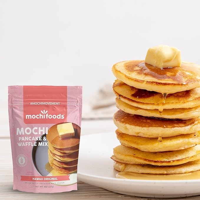 Mochi Foods Hawaii Original Mochi Pancake Mix - Light Fluffy - Elevate Your Breakfast Game with Irresistible Chewiness 3.3 lb.