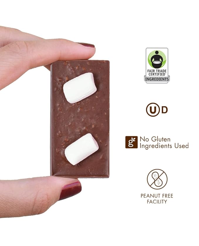 Chuao Chocolatier Ravishing Rocky Road Milk Chocolate Gourmet Mini Bars | For Gift Baskets Birthday Thank You Care Package | 20 Pack 0.39 oz Each