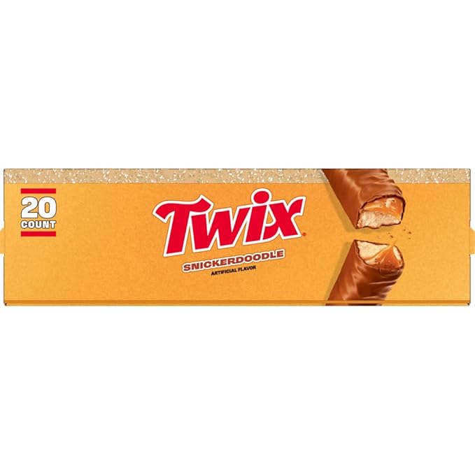 TWIX Snickerdoodle CookieChocolate Candy Bars Nostalgic Cookie Cinnamon Caramel Shortbread Cookie Milk Chocolate Bars 1.4 Oz (Pack of 20) Individually Wrapped Snacks