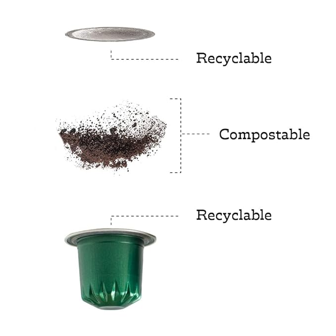 Fresh Roasted Coffee for Nespresso OriginalLine Single Origin Organic Ethiopian Sidamo Medium 10 Count Aluminum Capsules